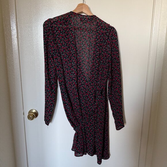 Reformation Brooke Rose Print Wrap Mini Dress M - Picture 7 of 7